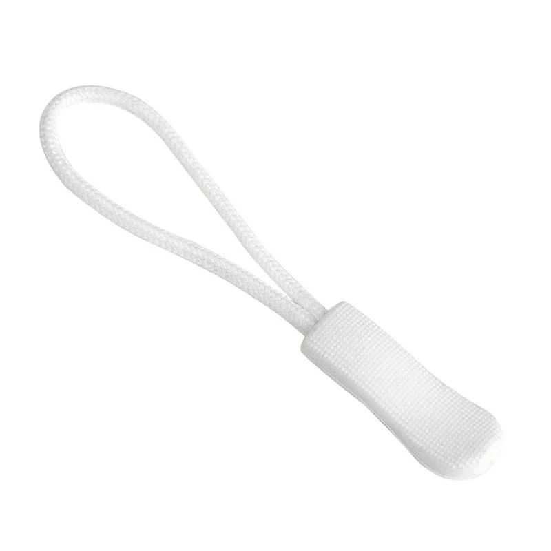 20pcs Color Zipper Pull Bag Tactical Backpack End Fit Rope Tag Fixer Zip Cord Accessories Zip Puller DIY Zip Head Lariat Slider - Цвет: White zipper puller