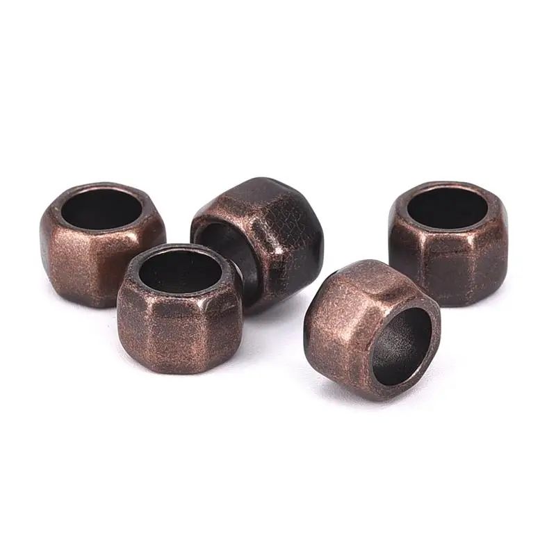 

Vintage 7mm Big Hole Prismatic Spacer Stainless Steel Charm Beads DIY Jewelry Findings Making Fits Bracelet Accessories