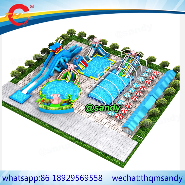 

Free sea ship to port,inflatable playground amusement water park/water slide with pool/swimming pool slide/water sport games