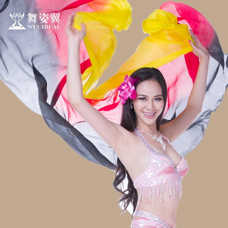 

Dancing wing belly dance scarf new gradient silk scarf belly dance hand yarn yarn scarf SJ018