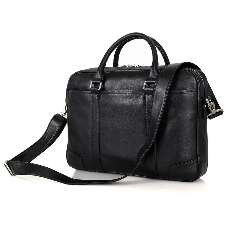 

Nesitu Highend Brown Black Genuine Leather 14'' Laptop Office Men Briefcase Portfolios Business Shoulder Messenger Bags M7349