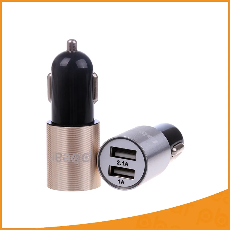 2.1A Aluminum Alloy Dual Ports Universal Micro USB Car Battery Charger