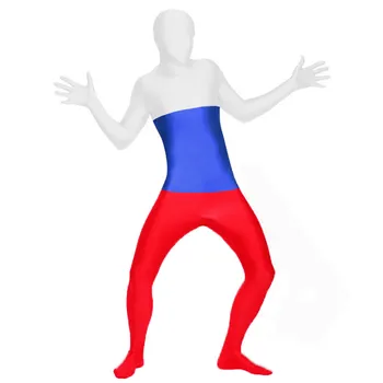 

Childrens/Adult Mens Halloween Party Russia/Russian Flag Costumes Unisex Spandex Zentai Lycra Multicolor Costume Bodysuit