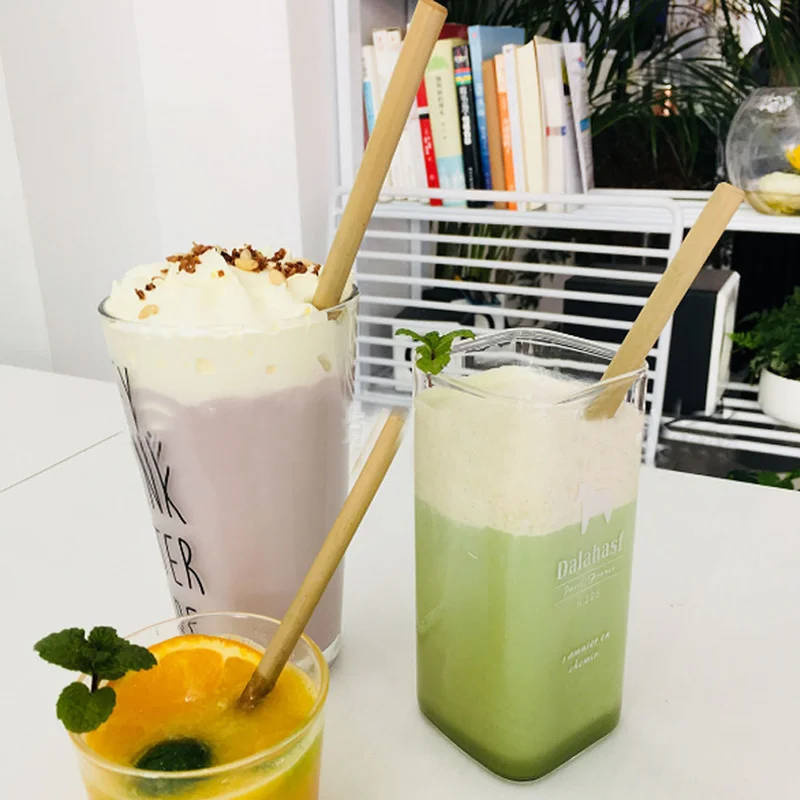 

Hoomall Reusable Wood Straws Party Birthday Wedding Biodegradable Organic Bamboo Drinking Straw Kitchen Bar Supplies 15/20/24cm