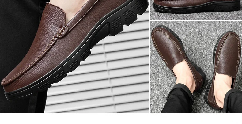 Мужская обувь черного и коричневого цвета; повседневная обувь из натуральной кожи в деловом стиле; мягкие мокасины из коровьей кожи