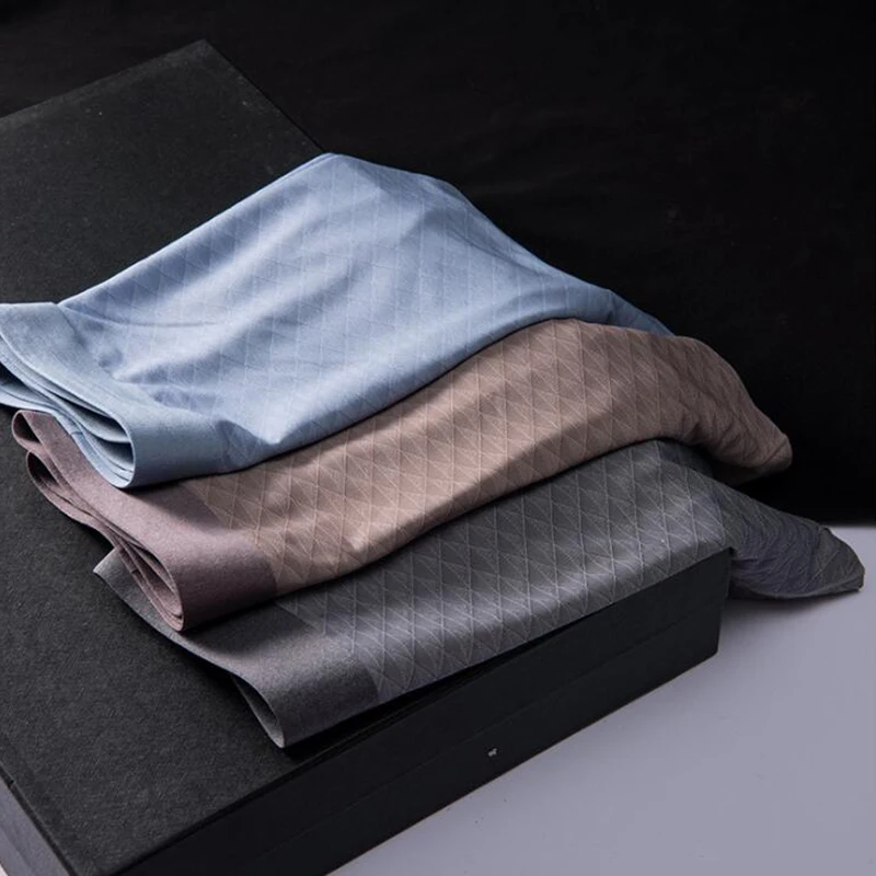 

High Quality Modal Underwear Men's Boxers Shorts Plaid Man Panties Soft Seamless Underpants Homme Cuecas Plus Size