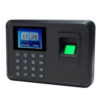

A5 2.4in TFT Biometric Fingerprint Time Attendance System Clock Recorder Office Recording Device Electronic Machine EU Plug