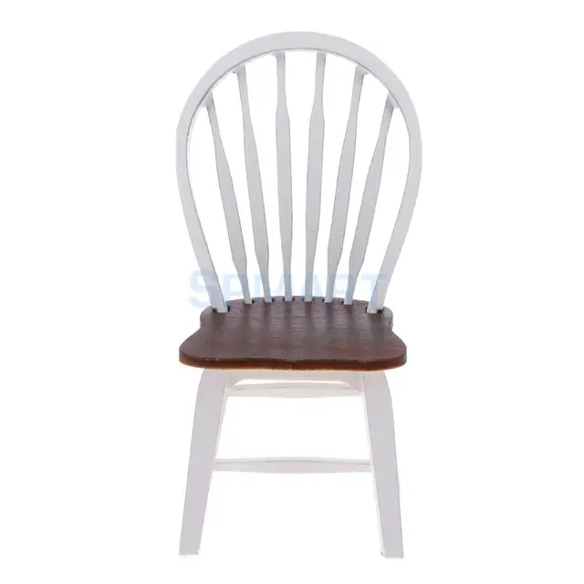 Best Price Dollhouse Miniature Kitchen Dining Room Furniture White Wooden Side Chair with Slat Back 1:12 Scale Best Price Dollhouse Miniature Kitchen Dining Room Furniture White Wooden Side Chair with Slat Back 1:12 Scale