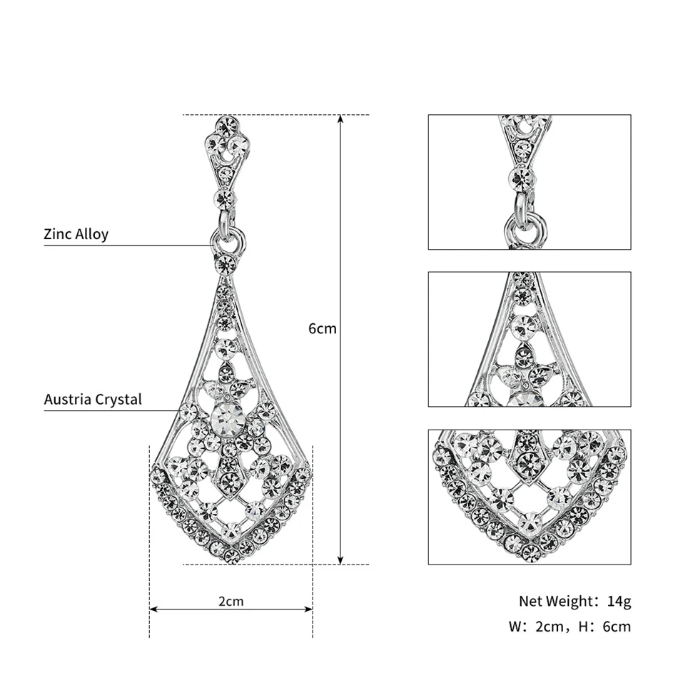Mecresh Стразы, свадебные висячие серьги, свадебные ювелирные кристаллы, длинные женские серьги, серебро, золото, розовое золото, цвет EH1422
