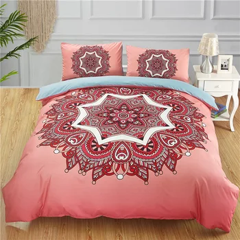 

Fanaijia pink Mandala beddings sets queen size India Bohemia duvet Cover With Pillowcases Design Bed Set