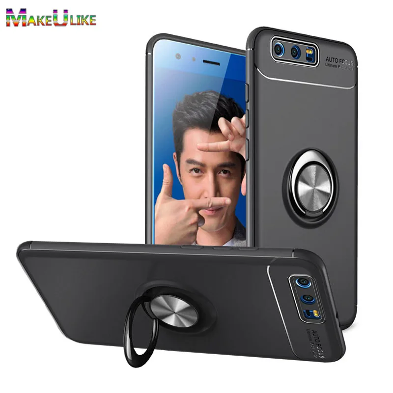 

MAKEULIKE Ring Slim Cover For Huawei Honor 10 Lite 10Lite Case Soft TPU Phone Back Cases For Huawei Honor 9 Lite 9Lite Cover