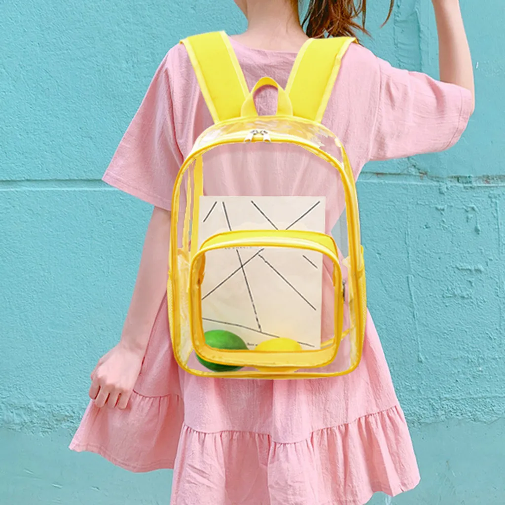 

Women Bag Fashion Girls Transparent Shoulder Backpack Students School Travel zaino donna school bags for teenage girls