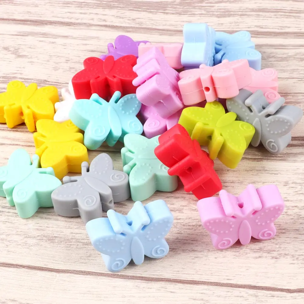 TYRY.HU 100pc Silicone Beads Butterfly For Teething DIY BPA Free Food Grade Baby Gift Toy Accessories | Украшения и аксессуары