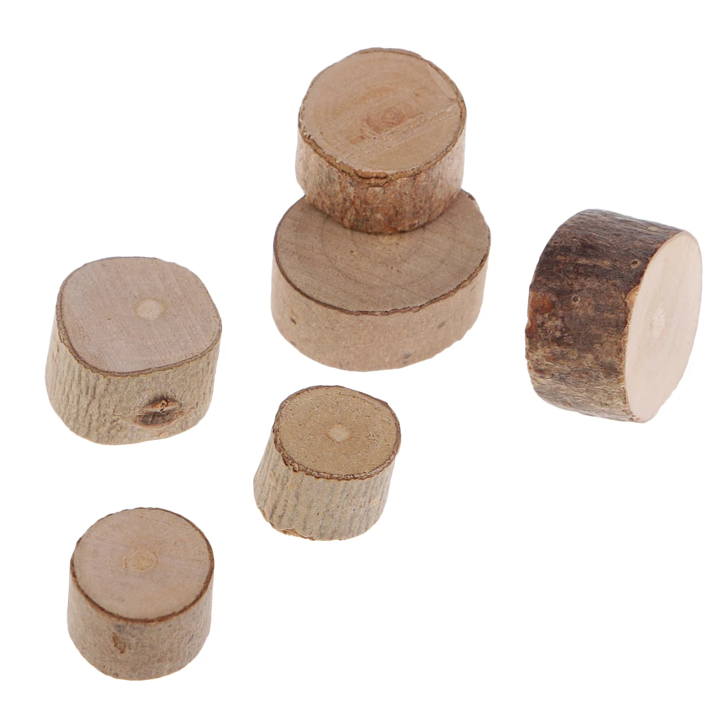 Assorted Sizes Rustic Wood Log Slices Discs Cutout Circle Semicircle Wood Disks Crafts Paint Decor For Wedding DIY Decorations