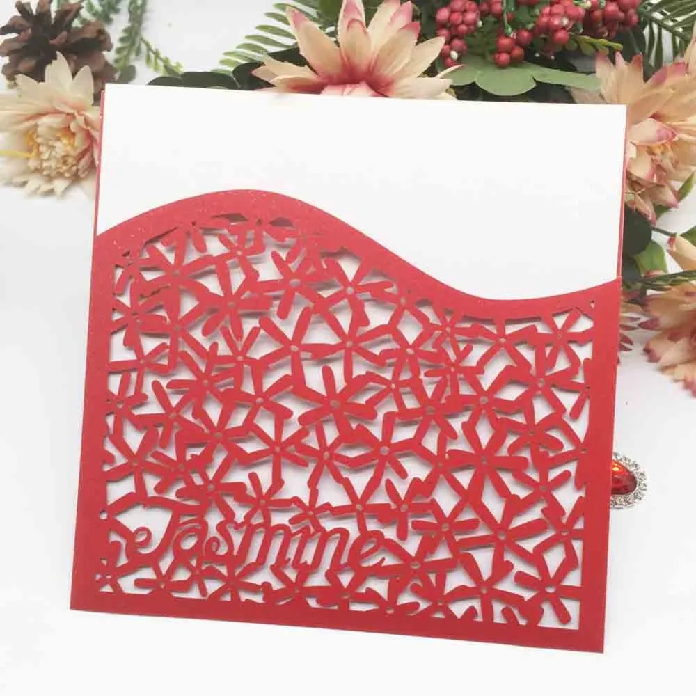 

100pcs/lot Elegant Customerized Design Pearl Paper Card For Wedding Invitations Wedding Birthday Party Invitations Greeting Card