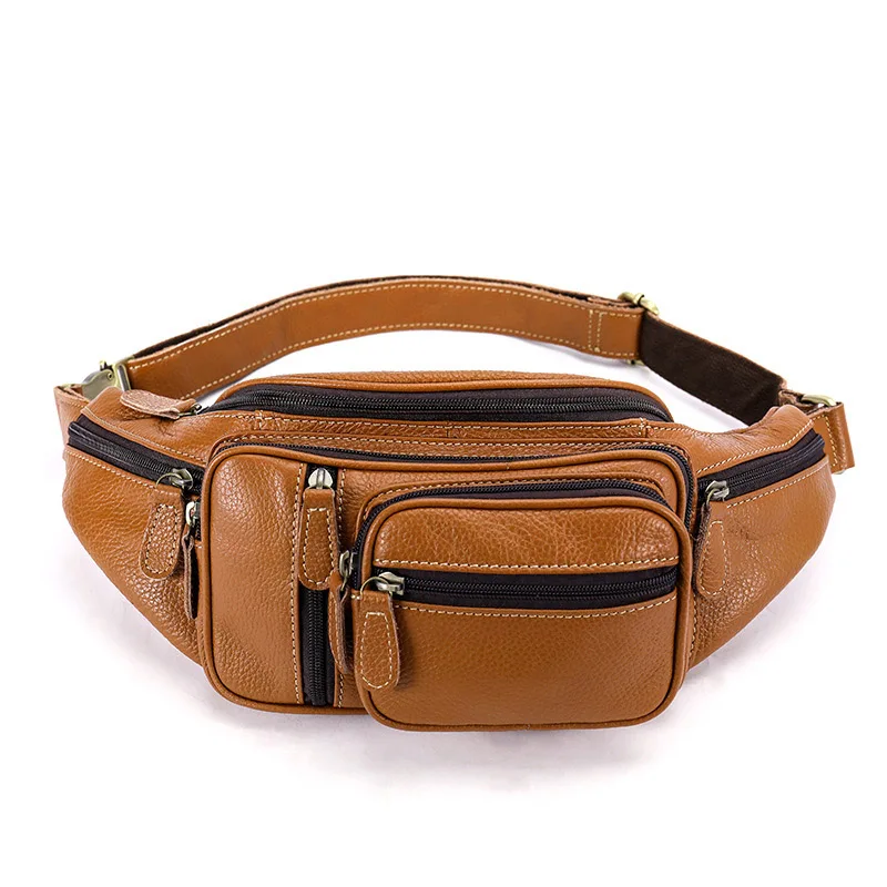 Fanny Waist Pack for Men Genuine Leather Waist Bag Leg Hip Wallet Mens Mini Bum Bag Belt Money ...