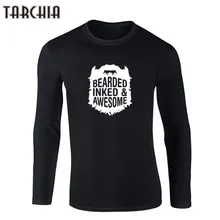TARCHIA Spring Fashion Brand O-Neck Slim Fit Long Sleeve TShirt BEARDED INKED AWESOME Trend Casual Men T-Shirt Korean T Shirts