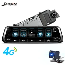 Jansite 3G 4G WIFI Car DVR 10″ Touch Screen Android Car Camera ADAS Remote Monitor Rear View Mirror Dual Lens GPS Navigation