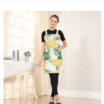 

Apron Cotton linen sleeveless apron household banana print apron creative work clothes colorful BBQ Apron Kitchen clothes