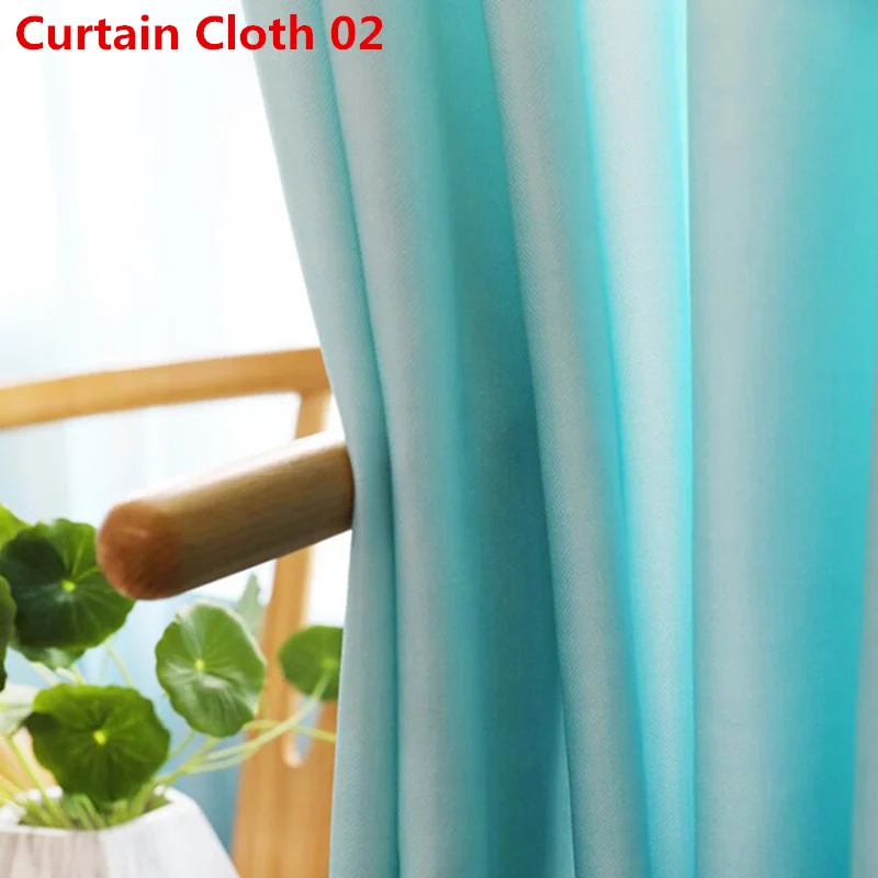 Curtain Cloth 02 Желтая занавеска для гостиной, градиентная Однотонная синяя занавеска на окно, для спальни, Тюлевая занавеска, драпировка, отвесная ткань, для кухни, T& 185#30 - Цвет: Curtain Cloth 02