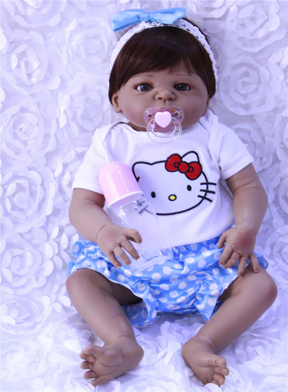 

22inch 55cm Bebes Reborn Doll full Silicone Girl Toy Reborn Baby Doll Gift for boy Children Present Baby Doll birthday gift