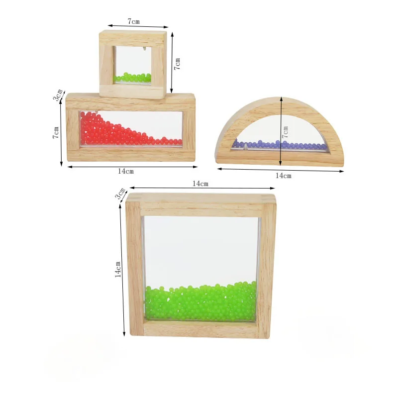 Детские развивающие игрушки Монтессори обучающий материал деревянные сенсорные блоки с бусинами цвета радуги Качественные акриловые блоки 8 шт
