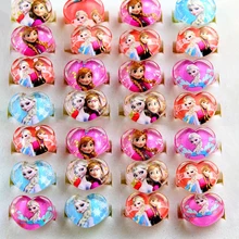 15 шт. Детские вечерние кольца с изображением принцессы Эльзы из мультфильма «Холодное сердце», аксессуары для дня рождения, детские украшения, подарок на день рождения