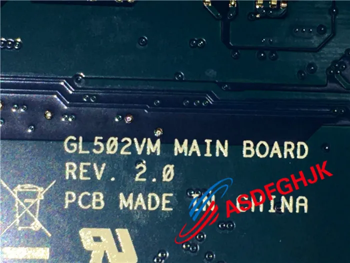  Original FOR ASUS GL502VM LAPTOP MOTHERBOARD GL502VM MAINBOARD WITH I7-6700HQ AND N17E-G1-A1 GTX106