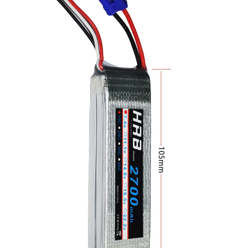 HRB 2S 7,4 V Lipo батарея 2700mah EC2 10C для Hubsan H501C H501S x4 Pro Квадрокоптер самолет FPV Дрон с перезаряжаемым аккумулятором AKKU RC части