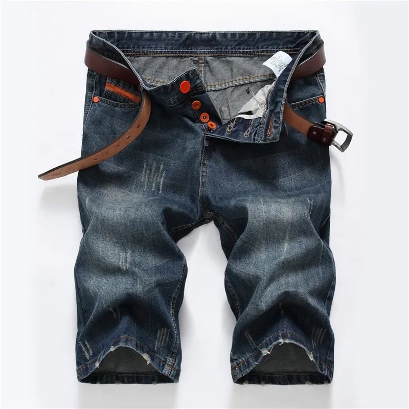 Новые модные мужские короткие джинсы, хлопковые летние Стильные шорты, тонкие дышащие джинсовые шорты, мужские Модные эластичные джинсы, большие размеры 28-40