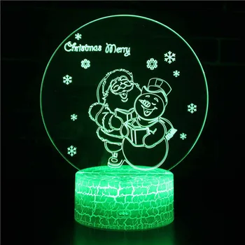 

Christmas Series Touch Base 3D LED Night Light with 7 Colors Light for Home