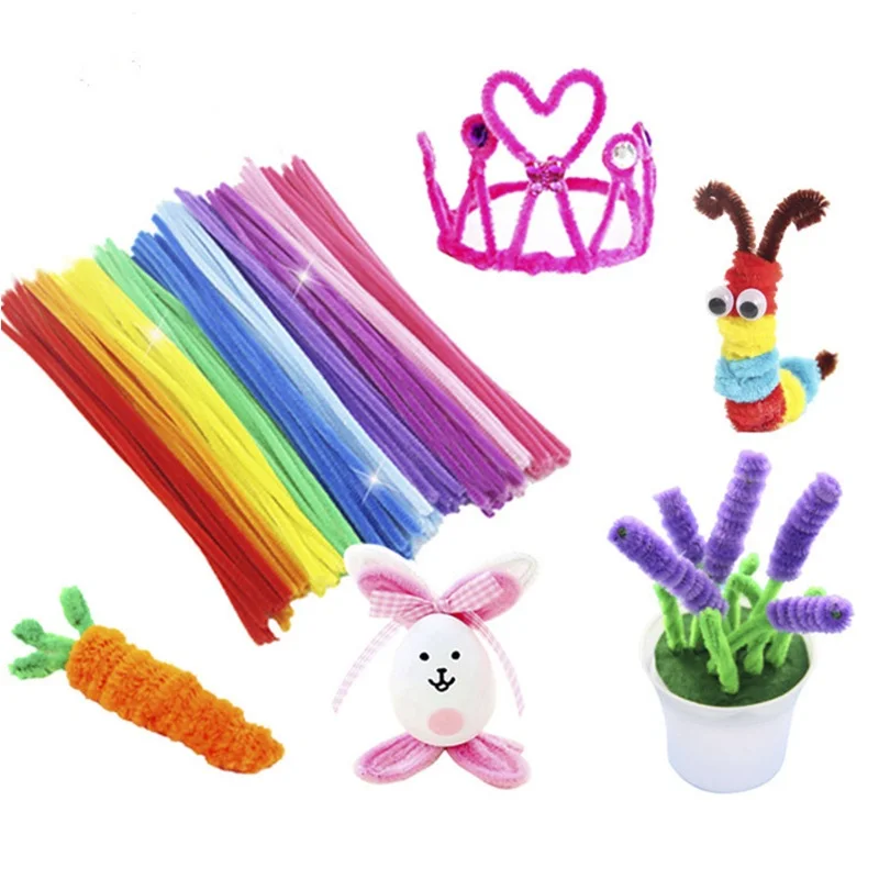 

100pcs/set DIY Toys For Children Montessori Materials Chenille Puzzle Educational Toy Crafts for Kids Creative Fun Game 3 Styles