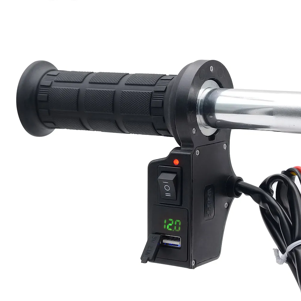 

Motorcycle 3in1 Handlebar Electric Hot Heated Grips Handlebar Electric Heated Grips Handle Voltage 5V 2.1A USB Charging#y4