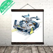 Delorean Rocket Car Scroll Живопись Холст Старинные Плакат и Отпечатки Wall Art Picture Гостиная