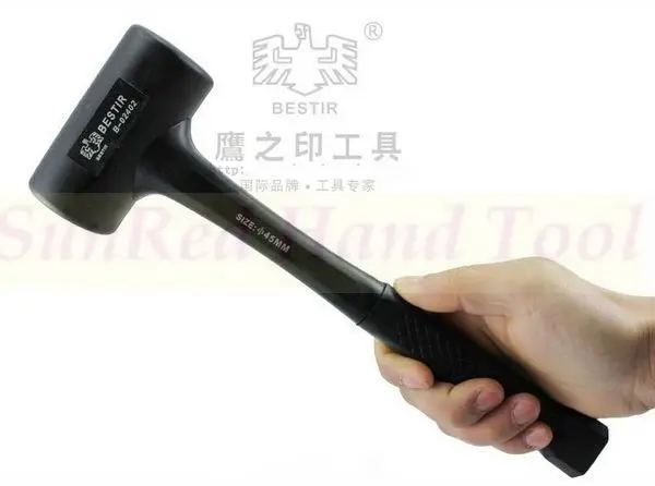 BESTIR тайваньское производство, отличное качество, 305mmL, 45 мм, стальные ручки, резиновая головка, молоток, № 02402