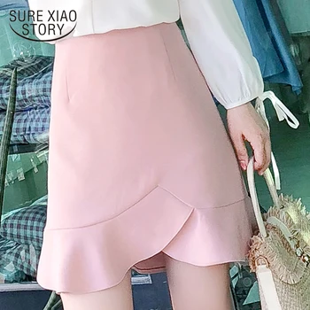 

faldas mujer moda 2019 Spring Korean half skirt tail pink princess skirt temperament fishtail skirt hundred A skirt 2080 50