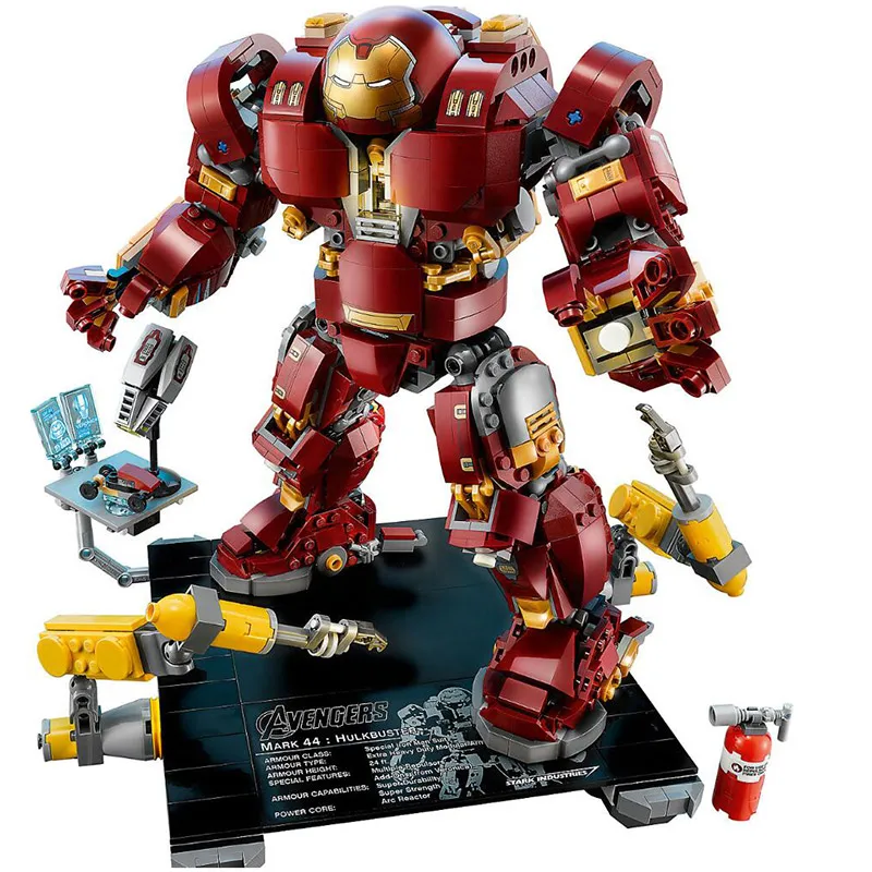 

Avengers Marvel Super Heros Compatible with Legoings 76105 Iron Man Anti Hulk Mech Toys For Kid Building Bricks Blocks Model