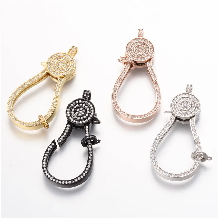 

Micro Pave Zircon Metal Necklace Pearl Clasp Bracelet Bottle Connector CZ Lobster Clasp for DIY Jewelry Findings