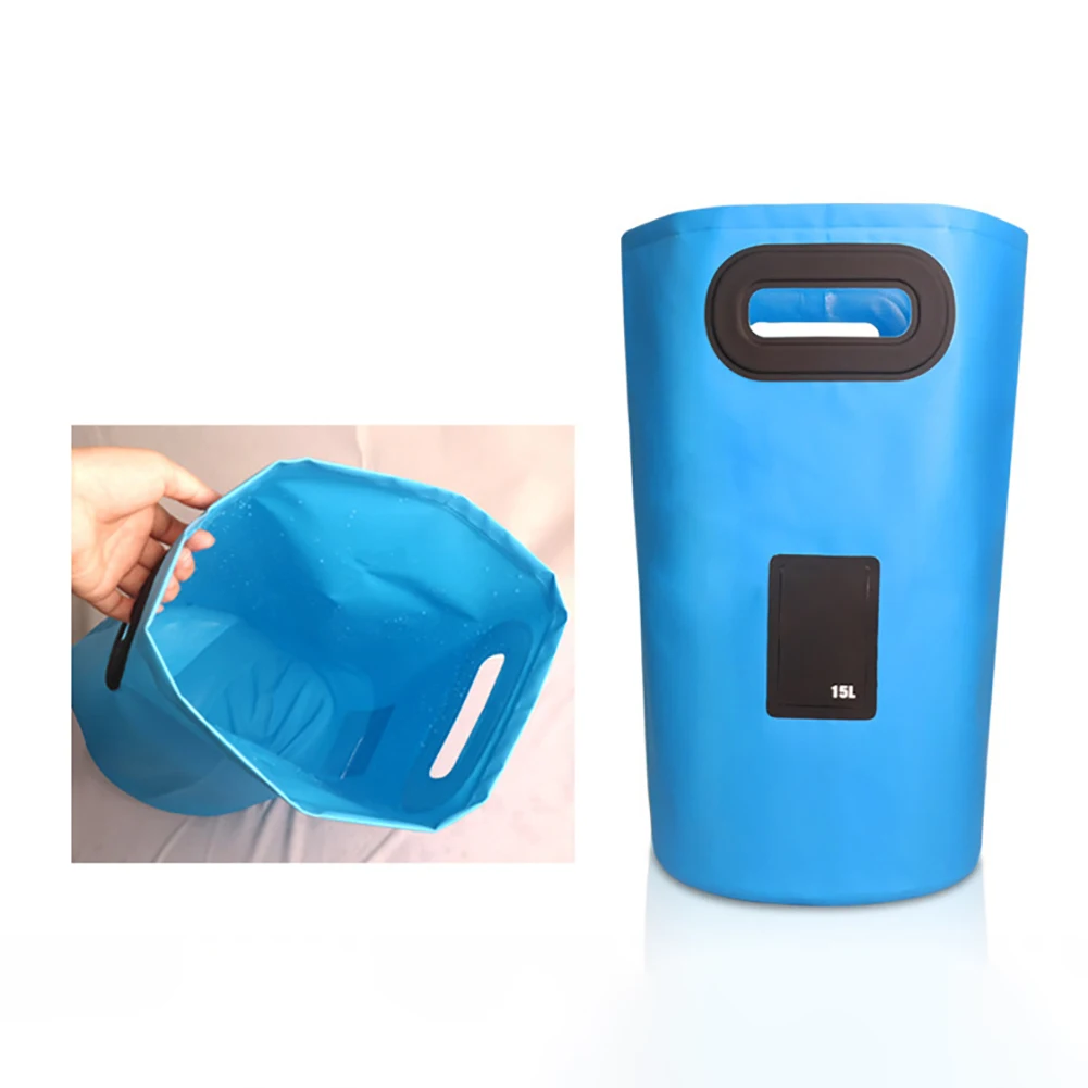 

15L Folding Bucket Camping Water Storage Container Washbasin for Traveling Bucket Bowl Sink Hiking Fishing Bag