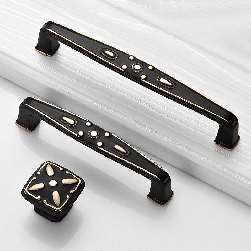 

64mm/128mm Door Handles Country Style Zinc Alloy Drawer Pulls Knob Dresser Kitchen Cabinet Handles and Knobs Furniture Handles