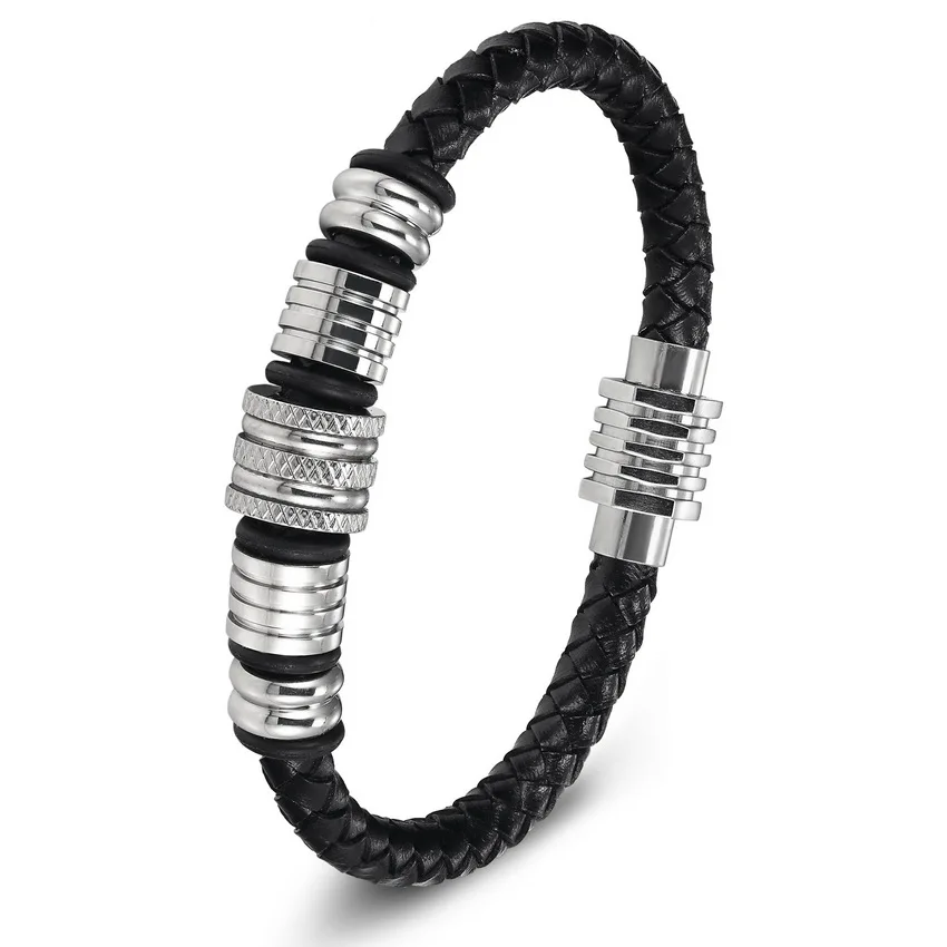 Браслеты из натуральной кожи нержавеющая сталь 19 см 21 см|bracelets for|leather bracelets for