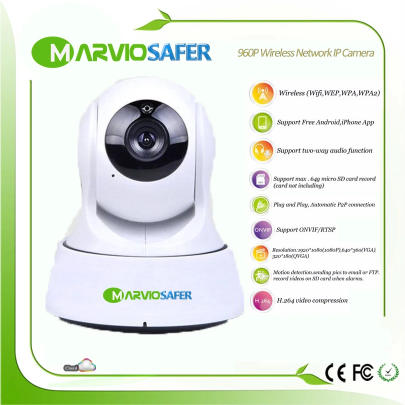 

960P 1.3 MegaPixel Night Vision IR wifi wi fi Network CCTV IP Camera Wireless Camara Pan and Tilt wi fi camara, best Selling