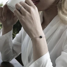 XIYANIKE 925 пробы серебряный черный песок звезды браслет с кубическим цирконием ручной работы ювелирные украшения подарок на день рождения для женщин