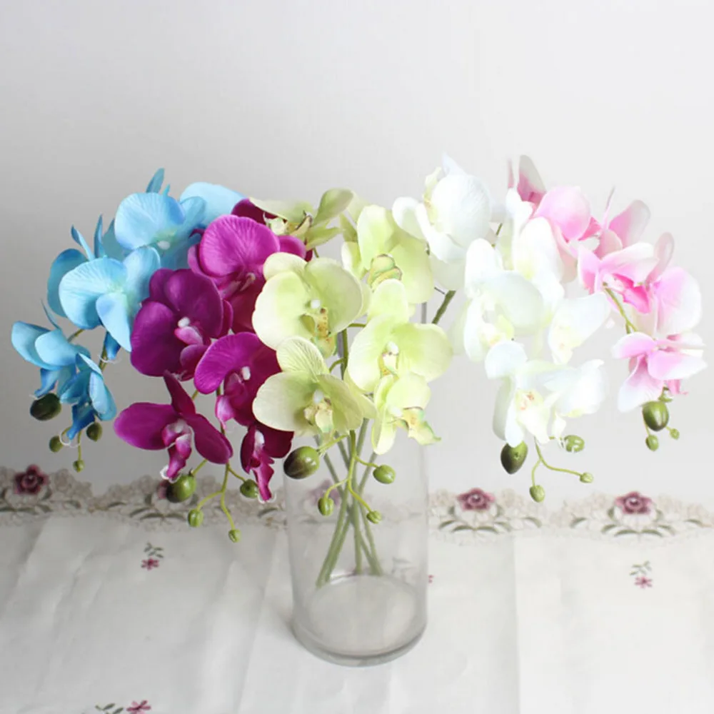 Artificial Flowers Real Touch Artificial Moth Orchid Butterfly Orchid for new House Home Wedding Festival Decoration