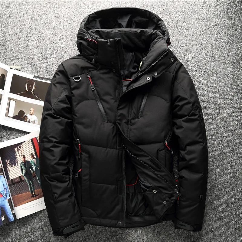 

2019 New Fashion Men's Down Jacket Warm White Duck Winter Coat Hooded Mens Waterproof windbreak Male Casual hoodie Jacket Coat