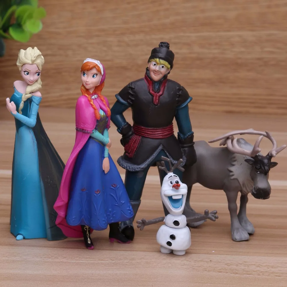 Экшн фигурки Disney Холодное сердце 5 шт./лот 10 см ПВХ Куклы модели Анны Эльзы