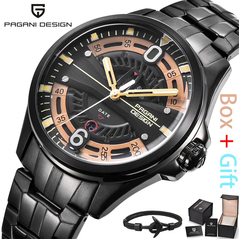 

PAGANI DESIGN Casual Fashion Sport Style montre homme Business Waterproof Brand Quartz Luxury Watch Men Leather Strap kol saati