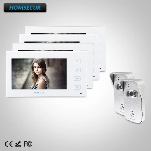 

HOMSECUR 7" Wired Video Door Entry Phone Call System with One Button Unlock : TC021-S +TM704-W