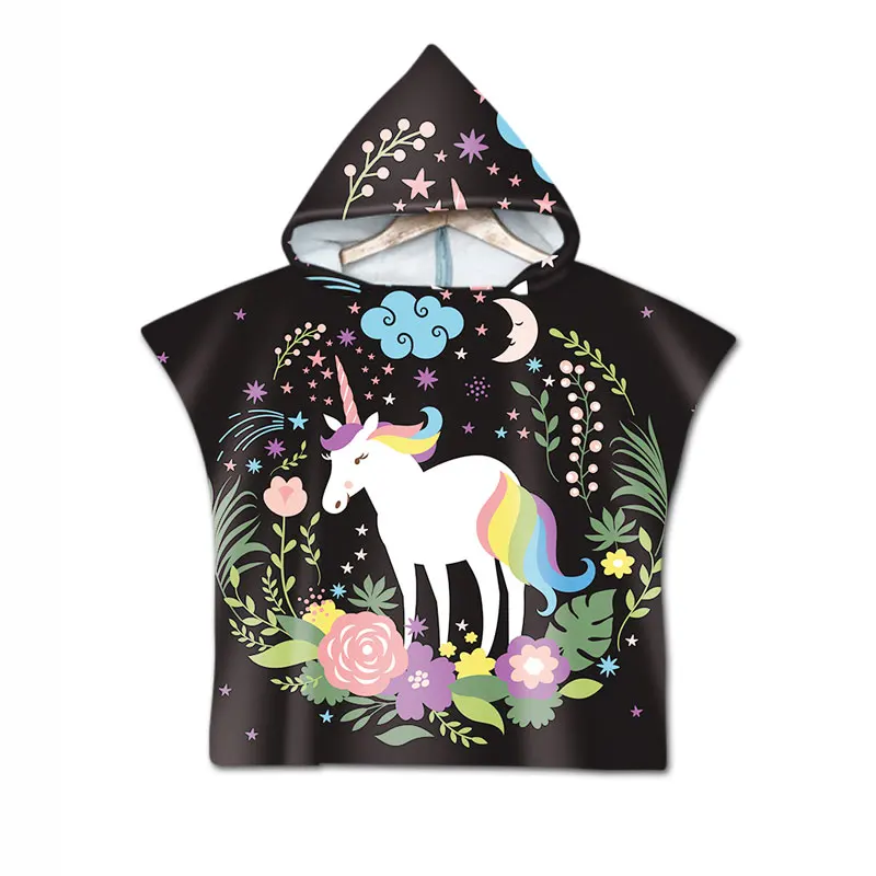 unicorn hooded beach towel