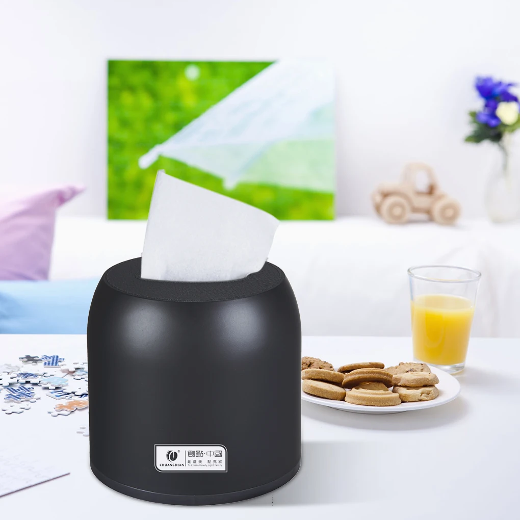 

Tissue Box Holder Toilet Paper Dispenser Box Cover Napkin Holder Round Table Top Napkins Container